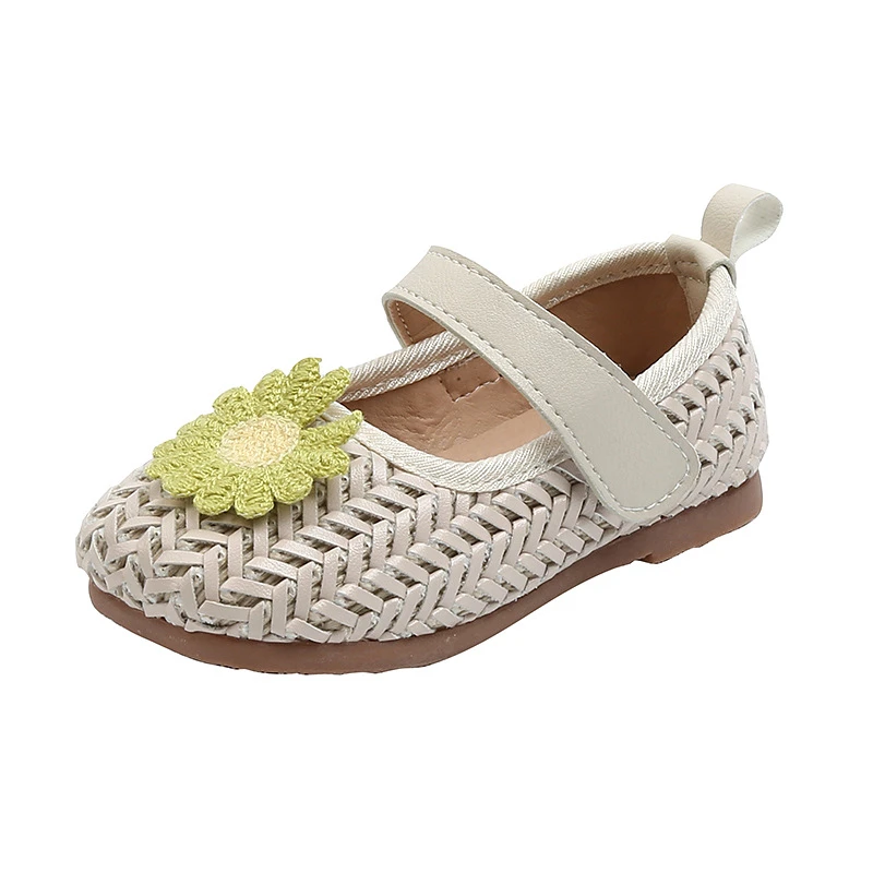 

CNFSNJ 2020 new spring autumn children's small girls tide Pearl flower version of Peas soft bottom casual leisure leather shoes