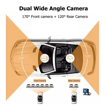 

Vehemo Dual Lens Car DVR Recorder Dash Cam Loop Recording Night Vision for 170° Wide Angle Car Camera 4.3inch Route Planning