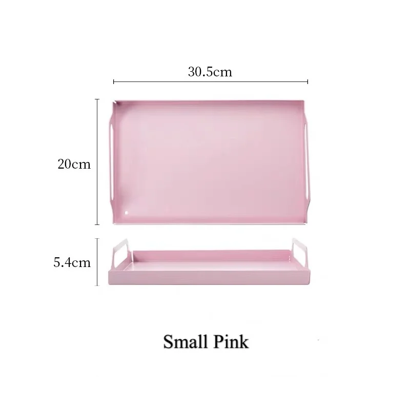 small pink Металлический поднос в скандинавском стиле, поднос для сервировки ювелирных изделий, кухонные поддоны для хранения вина, поднос для сервировки вина, ретро блюдо для хранения, органайзер для кексов - Цвет: small pink
