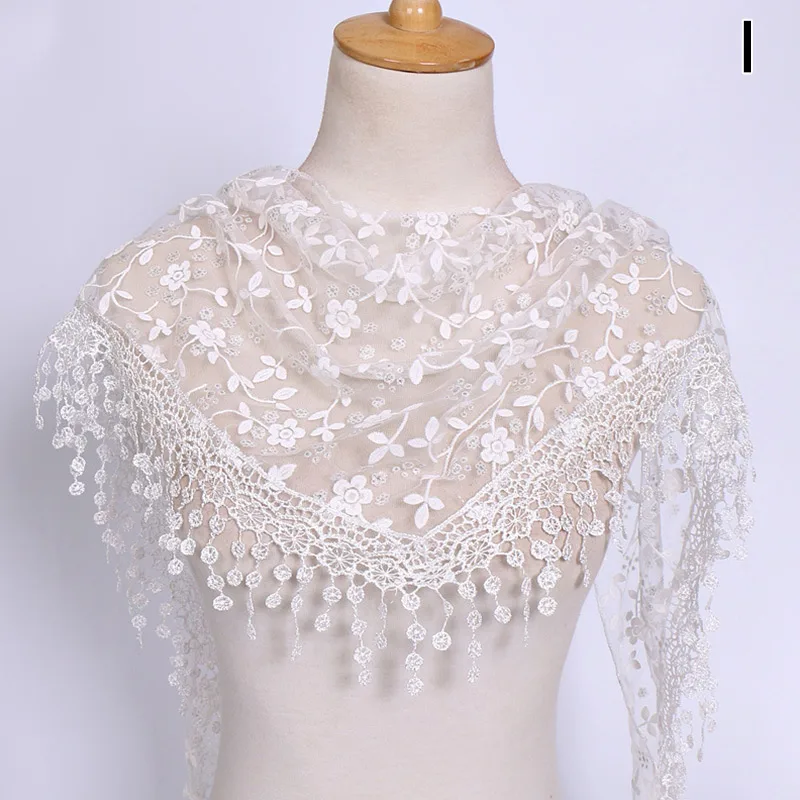 Fringes Shawl Female Scarf Women Tassel Shawls Scarves Hollow Out Silk Hijab Women Flower Lace Pendant Scarf Wrap silk scarf printed scarf