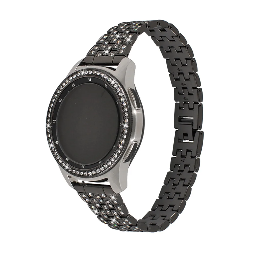 Для samsung Galaxy Watch 46 мм, драгоценный камень кольцо клеющаяся крышка против царапин Металл Нержавеющая сталь Смарт-часы аксессуары