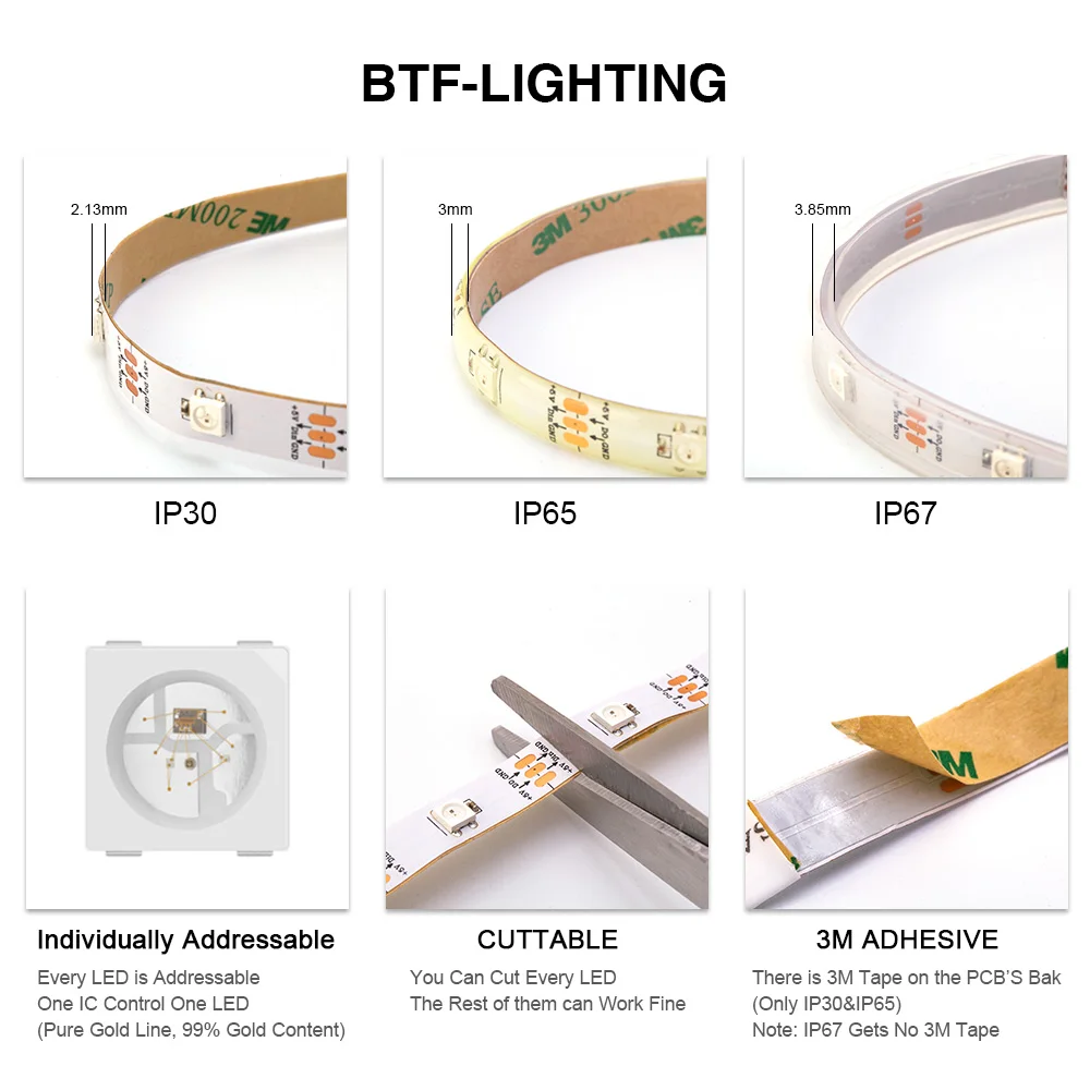 1 м/4 м/5 м WS2812B 30/60/74/96/100/144 пикселей/светодиодов/m Smart led пикселей полосы, черный/белый печатных плат, WS2812 IC; WS2812B/M, IP30/IP65/IP67 DC5V