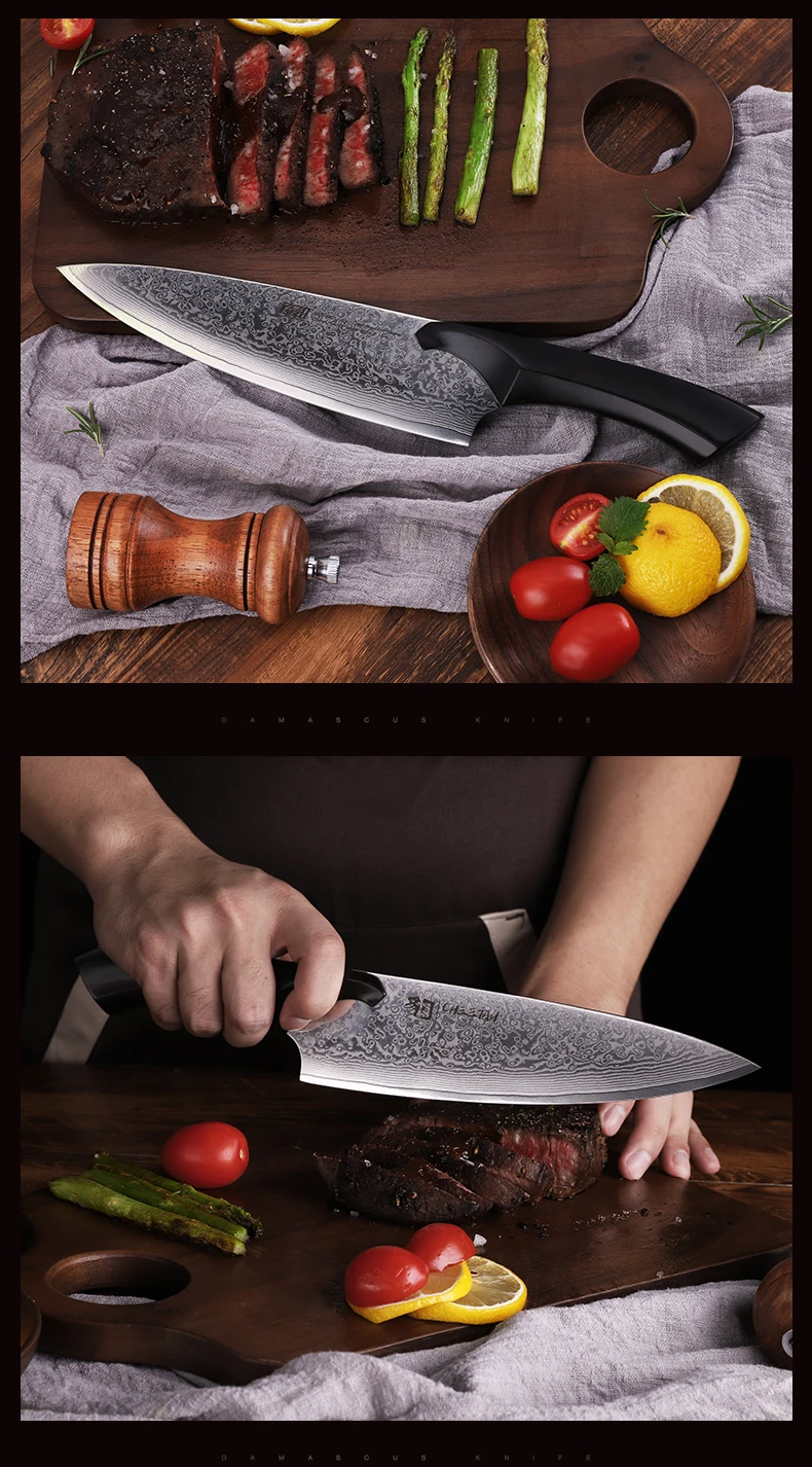 AUS-10 Pro дамасский Ножи большой ручкой 67-слой ручной работы " Инструмент Кухонные ножи японский супер Сталь ядра самый лучший подарок