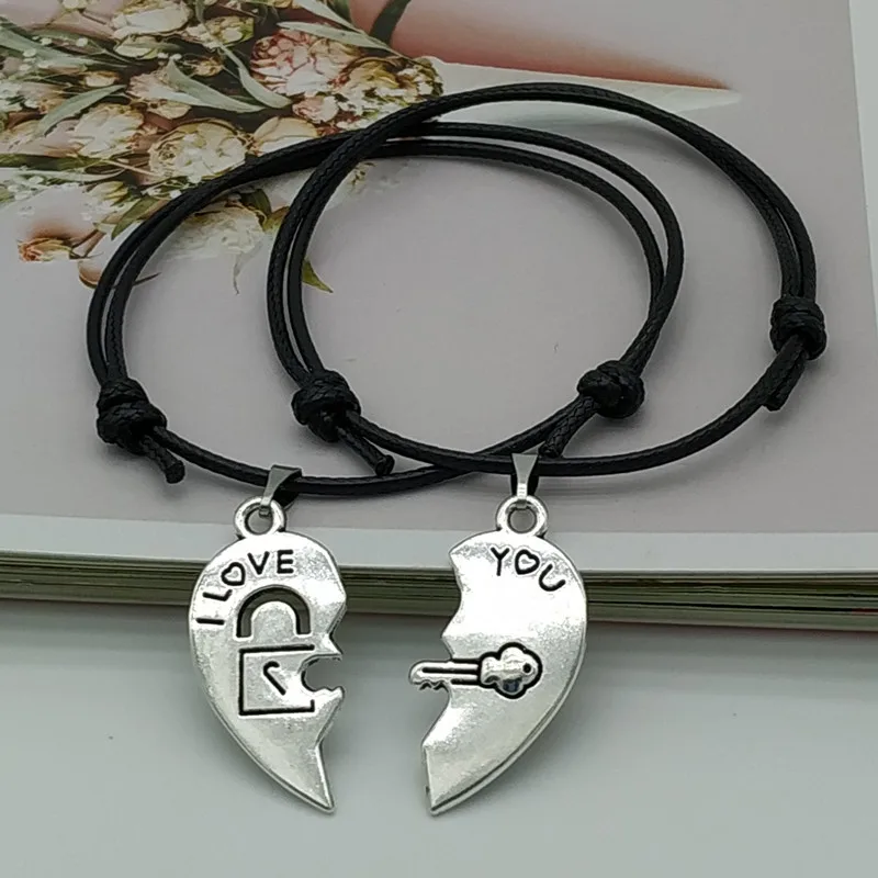 New Fashion Couple Bracelet Stitching Heart Bracelets Women Cute Cat Pendant Romantic Valentine's Day present for Lovers bracelet jewelry