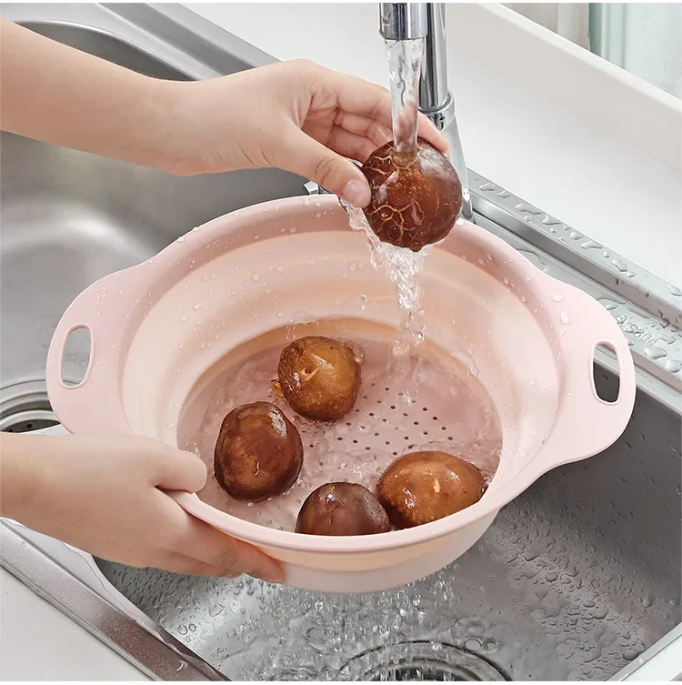 Складной кухонный пластиковый водосток корзина для фруктов и овощей, умывальник дренажный умывальник