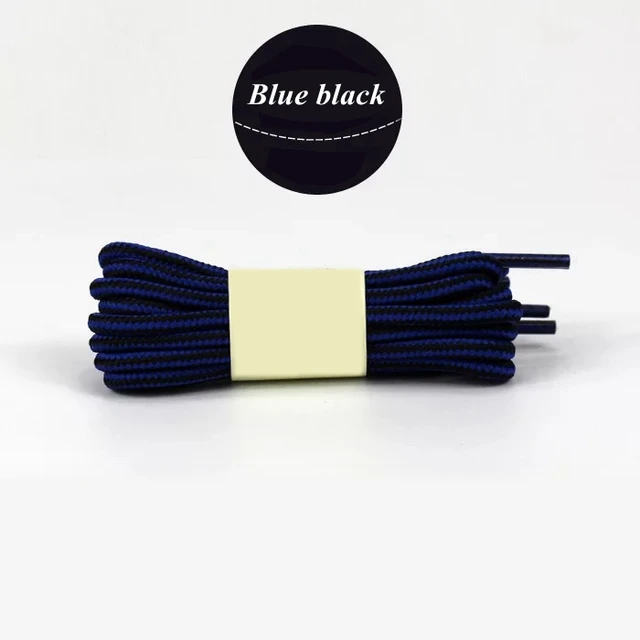 1 Pair 18 Colors Striped Double Color Shoe laces Round Outdoor Sneakers Shoelaces Cotton Boots Shoelace 70CM 90CM 120CM 150CM Blue black