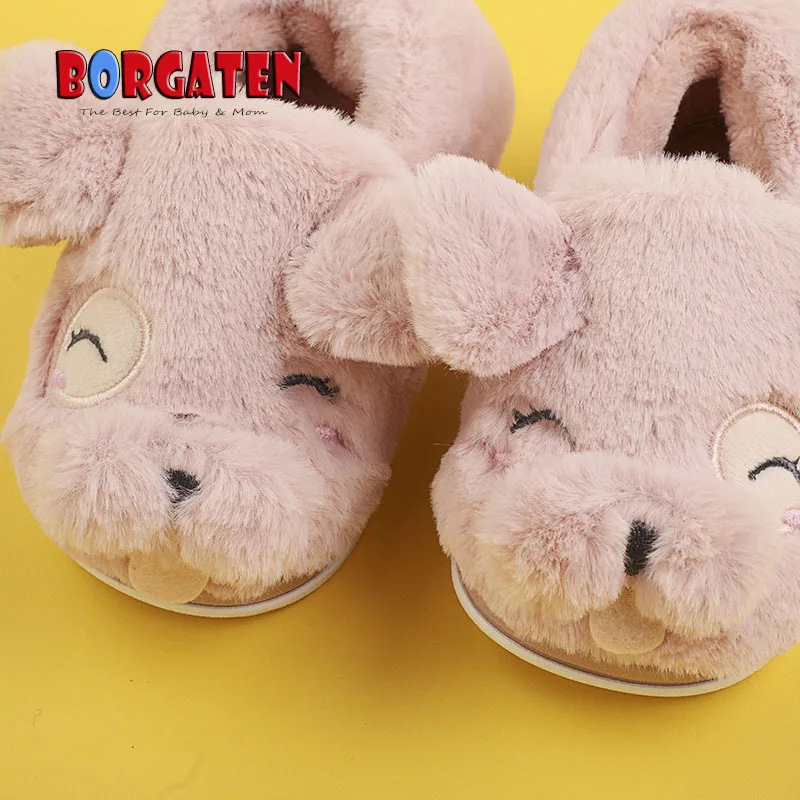 

In Boy Shoes CHILDREN'S Shoes Winter Men And Women Children Thick plus Velvet Anti-slip Cartoon Cute Puppy Small CHILDREN'S Shoe