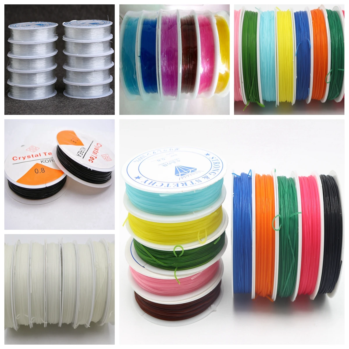 10 Rolls X10meters Crystal String Stretch Elastic Beading Cord Thread 0.8mm | Украшения и аксессуары