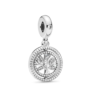 

New Authentic 925 Sterling Silver Family Tree of Life Dangle Charms Fit Original Pan Bracelet Necklace For Women DIY Jewelry