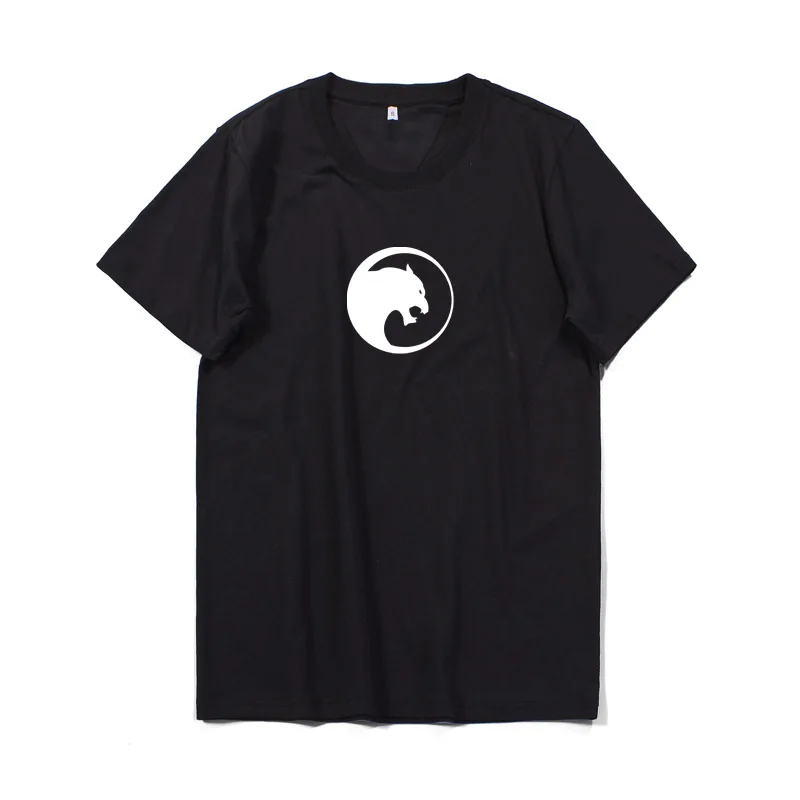 

Marvels Fans Men's Cotton T-shirt Black Panther Pattern Wakanda forever Short Sleeve moderno Camiseta O-neck souvenir ropa Tops