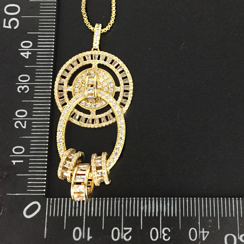 Lanyika ювелирные изделия отличительные Annulus микро-инкрустация ожерелье с серьги для банкета роскошный лучший подарок