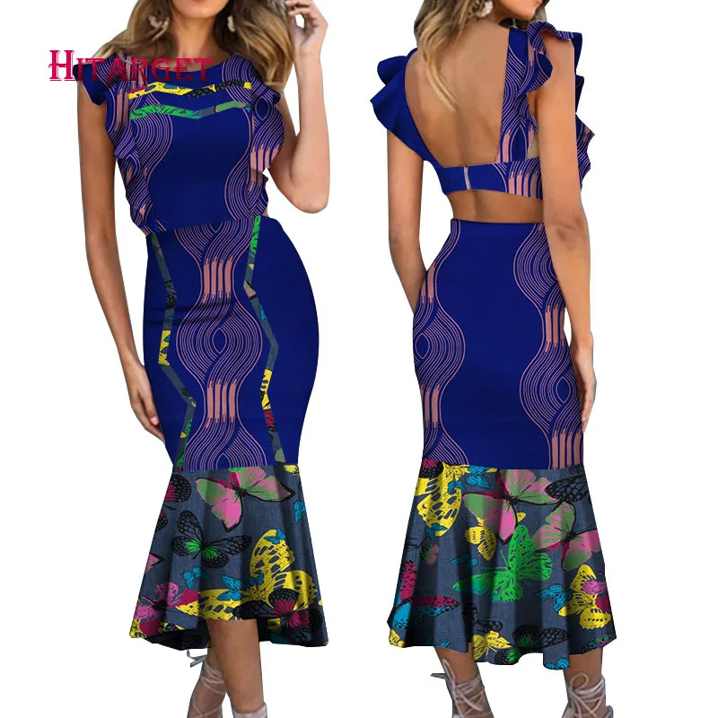 

2019 Dashiki African Print elegant Dress Summer ankara wax Women clothes Party Dresses Plus Size 5XL african dress WY5033