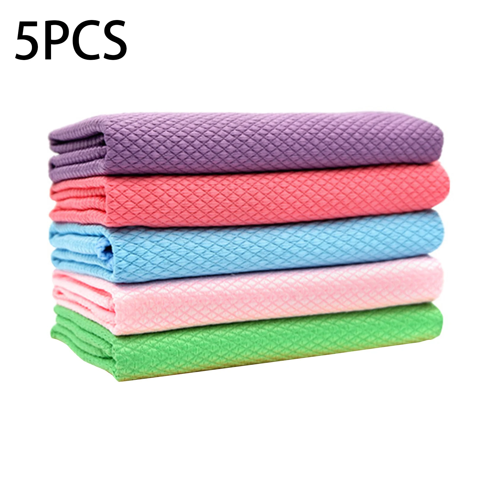 

Fish Scale Cloth Rag, Wave Pattern, Absorbent Dish Cleaning Cloth, Glass Washing, Wiping Rag, Utensils for Kitchen, 5 Pcs, 10Pcs