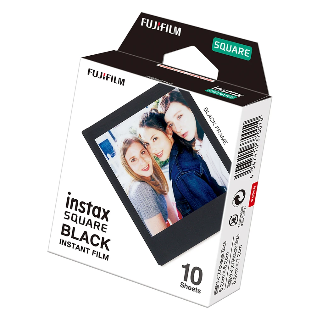 Fujifilm Instax Mini пленка 10 листов мини черная мгновенная фотобумага для камеры Instax Mini квадратная SQ20 SQ10 SQ6 фотобумага черная