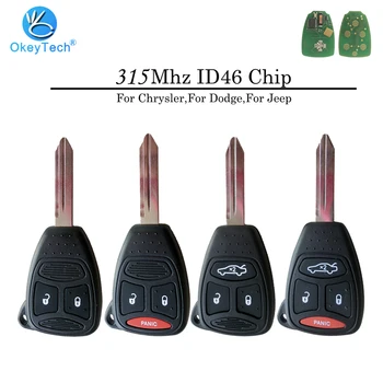 

OkeyTech for Chrysler 300 300C Pacifica Stratus Dodge Jeep Cherokee Grand Car Remote Key 315Mhz ID46 Transponder Chip Blanks