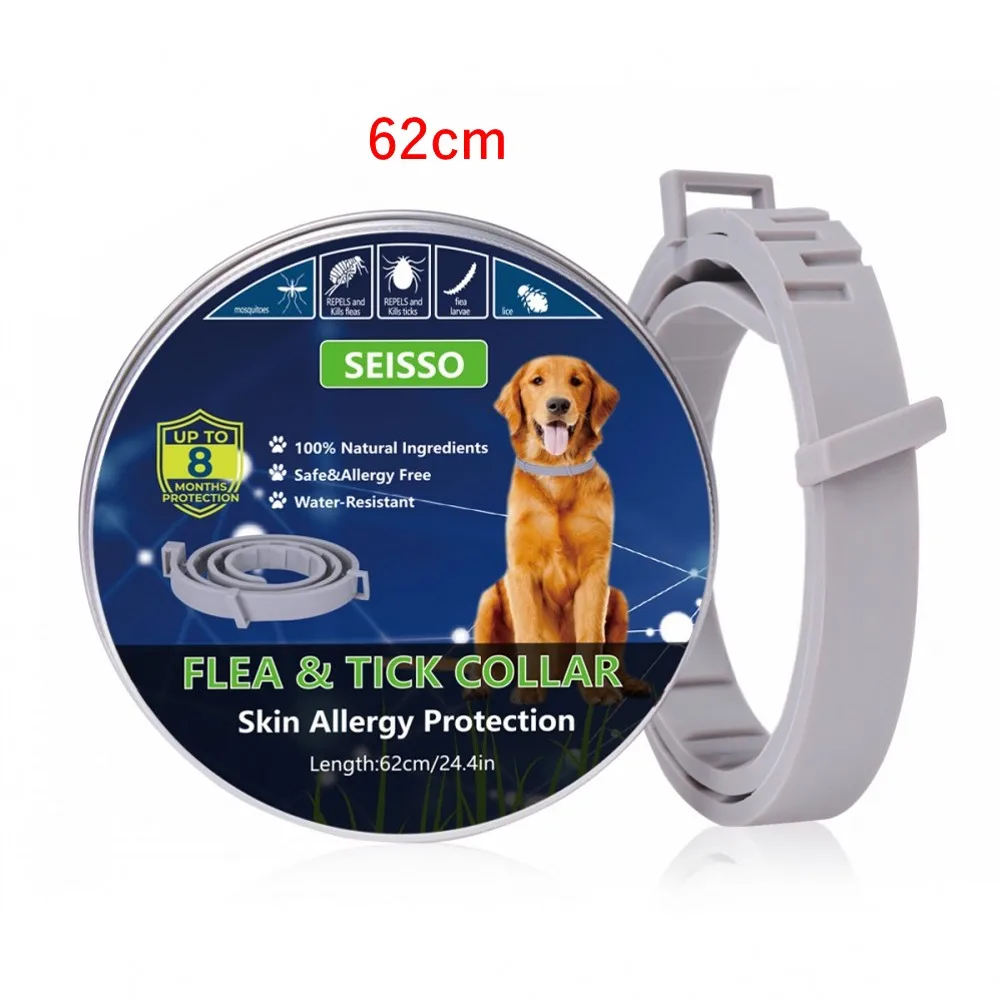New Pet Cat Dog Collar Mosquitoes Repellent Collars Insect Control Ring Outdoor Protective Adjustable Flea And Tick Collar - Цвет: 62cm