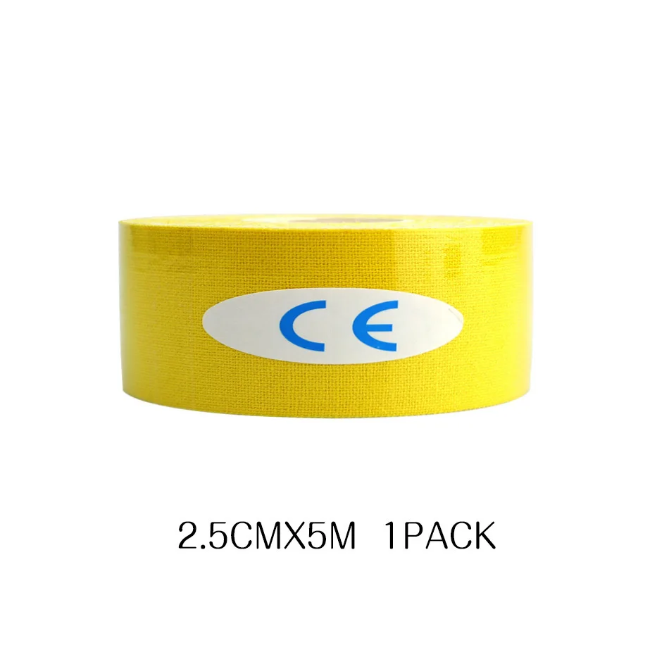 2.5x500cm Yellow Кинезиологическая клейкая лента для безопасности и выживания, Спортивная мышечная лента, для кемпинга, путешествий, медицинский аварийный комплект SOS - Цвет: 2.5x500cm Yellow
