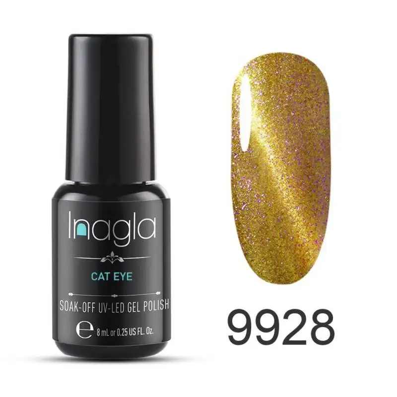 Inagla 8 мл Galaxy Cat's Eye лак для ногтей Блестящий лак для ногтей УФ лампа Galaxy Effect кошачий глаз гель лак для ногтей магнитный лак - Цвет: 9928