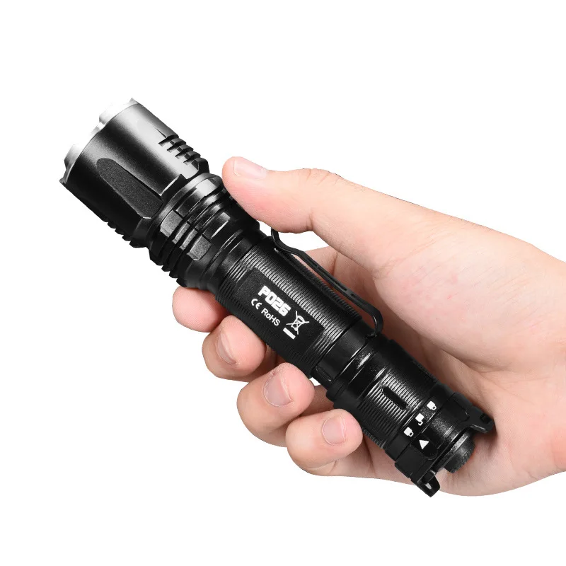 

Hard Light Black Flashlight Portable Bright 1800lumen Hard Light Creativity Led Flashlight Latarka Portable Lighting EC50SD