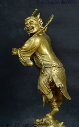 Китайская латунная медная рыба дракона Kui Xing God Экзорцизм иммортная Статуя