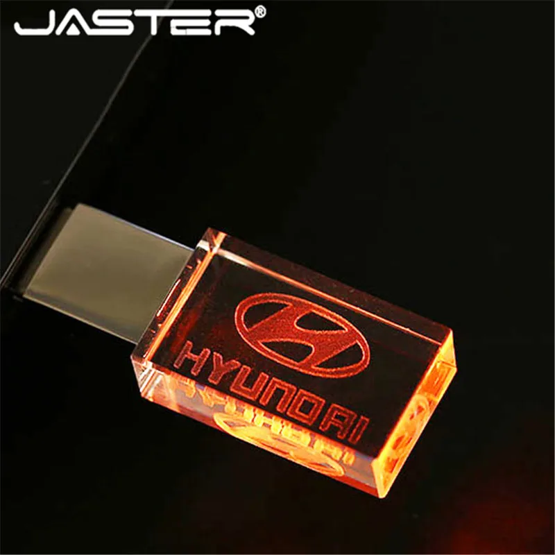 JASTER новый материал из хрустального стекла настраиваемый логотип usb 2 0