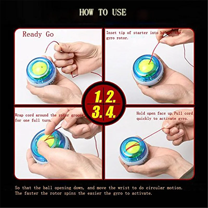LED Wrist Ball Trainer Gyroscope Strengthener Gyro Power Ball Arm Exerciser Exercise Machine powerball gyro ball,wrist exerciser,gyro wrist ball,power ball