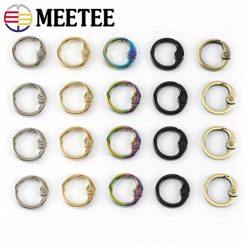 Meetee 5/10Pcs 20mm Metal O Rings Open Spring Buckles Bag Strap Connector Decorative Clasps DIY Bags Hardware Accessories | Дом и сад