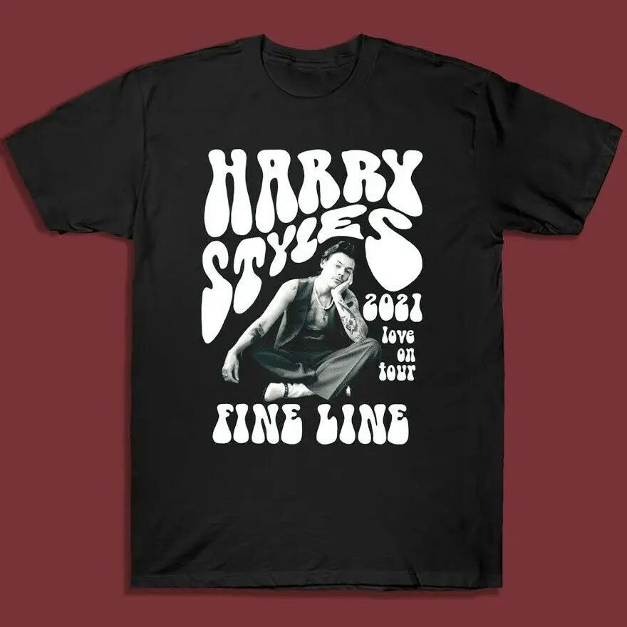 Тонкая линия Love On Tour Гарри стили 2021 футболка унисекс хлопковая S 3XL | Мужская