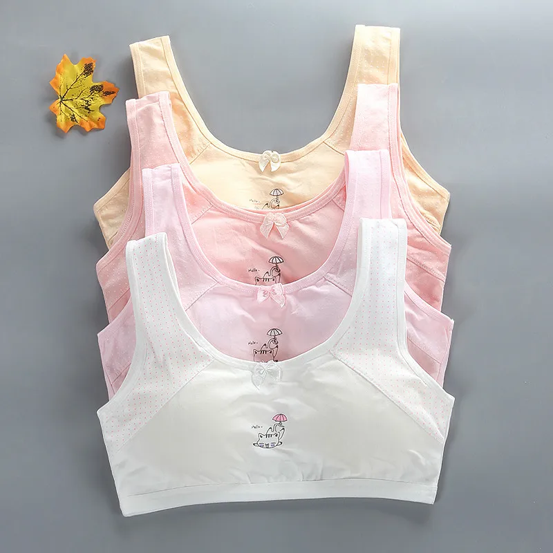 Cotton Girl's Sport Bra for Teens Children Training Bras with Chest Pad  Teens Tops for Girls Kids Underwear Wireless 8-16 Years