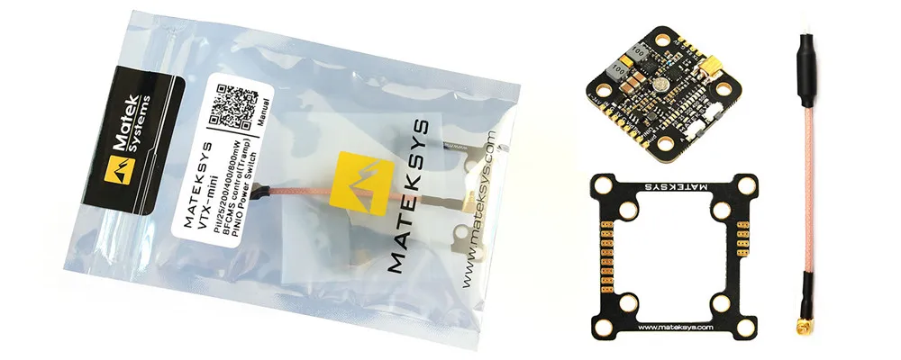 Matek Системы VTX-MINI 5,8G 40CH Pit/25/200/400/800 МВт FPV видеопередатчик VTX для FPV гоночного дрона с дистанционным управлением