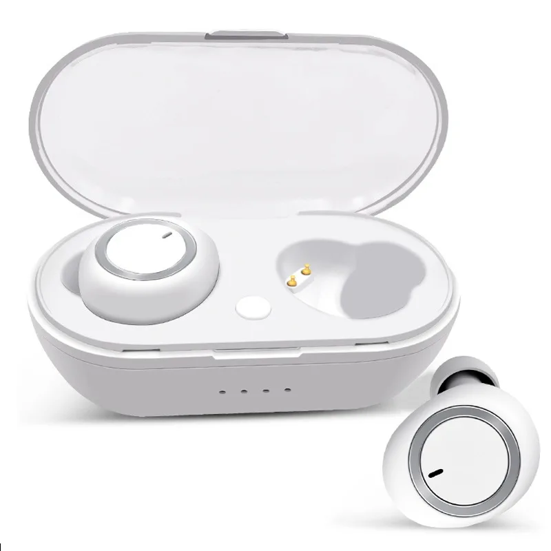 Белый TWS-A1 Bluetooth гарнитура 5,0 настоящие Беспроводные Мини невидимые спортивные наушники для бега с зарядным устройством - Цвет: Белый