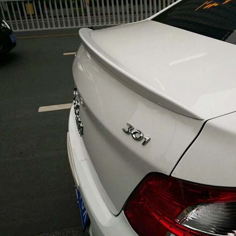 

For Peugeot 301 Spoiler 2013 2014 2015 Auto ABS Plastic Unpainted Color Rear Trunk Boot Wing Spoiler Car Accessories