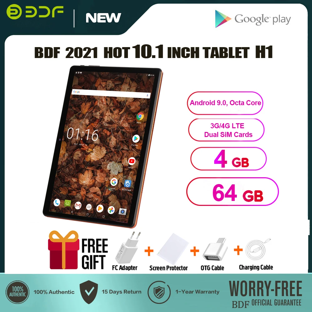 Планшет Pro на Android 10 1 восемь ядер экран 9 0 дюйма 4 Гб + 64 ГБ | Компьютеры и офис