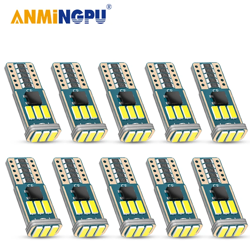 

ANMINGPU Signal Lamp W5W Led 12V 501 194 168 9SMD 3030Chips Led T10 W5W Clearance Light Reading Lights Interior Lights White