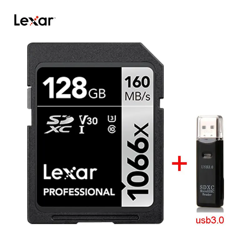 Cartão de memória flash sdxc 160 u3 v30 do cartão sd 1066x original até 128 mb/s 64gb 256gb UHS-I gb para a câmera digital 3d 4k