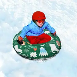 Floated Sled Board With Handle Winter Skiing Christmas Toy Snowboarding Inflatable Thickened Size Circle Sleds Snow Tubes Ring