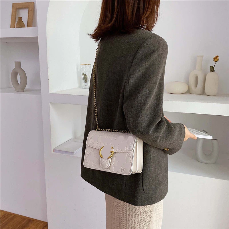 

Luxury Brand Handbag 2020 New Fashion Simple Square Bag Quality PU Leather Women's Designer Handbag Lock Shoulder Messenger Bags