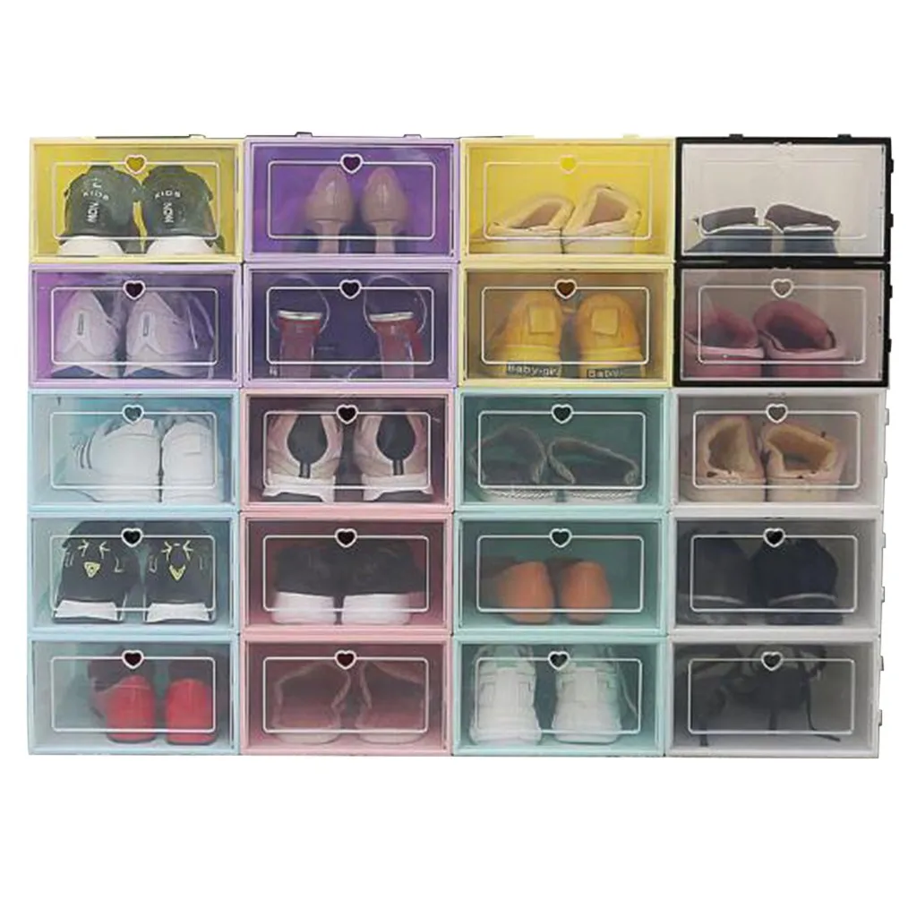 1 Pc Flip Schuhe Box Verdickt Transparent Schublade Fall Kunststoff Schuh Boxen Stapelbar Box Schuh Veranstalter Schuhkarton Lagerung Schuh Rack