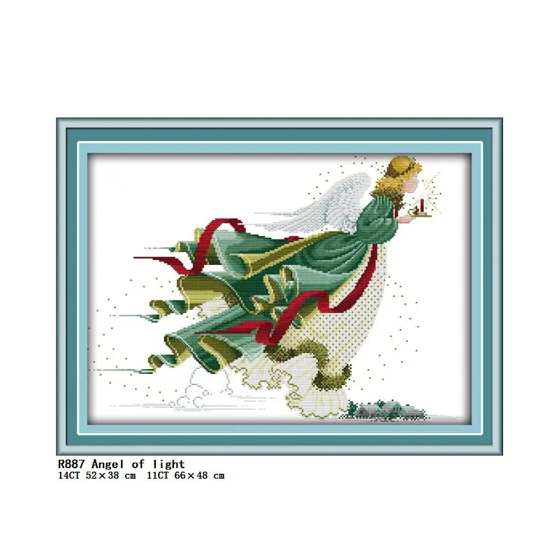 Fairy Series Printed Cross Stitch Kit 11CT Stamped 14CT Counted Canvas Fabric Needle and Thread Embroidery DIY Sewing Set Gifts