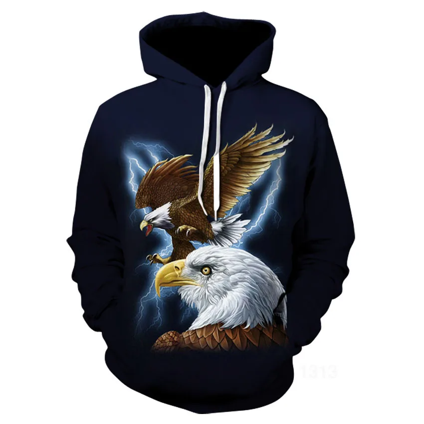 off white animal 3D Print man hoodies eagle Graphics Sweatshirt Hip Hop