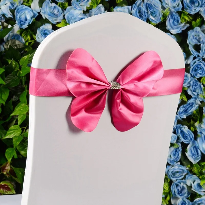 Горячие ленты для свадебных стульев Noeud De Chaise Mariage Бант бабочка декор для вечерние банкетов и отелей