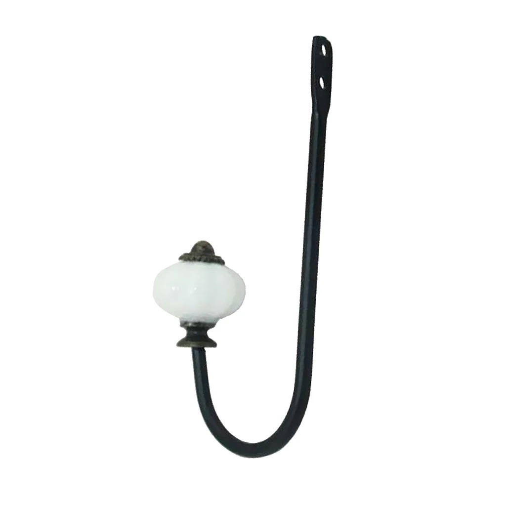 European Style Iron Coat Hooks For Hanging Hat Towel Sundry Bag, 5.08''x2.68''x2.09'', Black&White