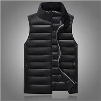 Black Красивая поп мужская майка без рукавов Homme зимний VogueCoats мужской ватный мужской теплый жилет с воротником-стойкой мужской жилет L-5XL - Цвет: Black