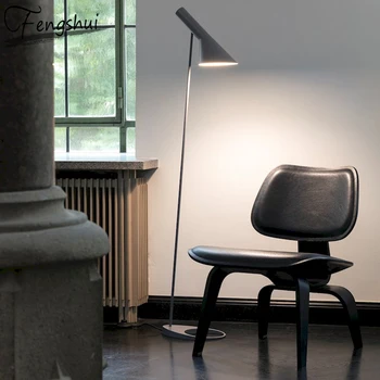 

Nordic Design AJ Floor Lamp Black Metal Standing Light Living Room Bedroom Bedside LED Decorate Floor Lamps Lighting Luminaria