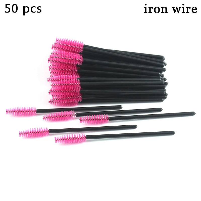 50pcs Disposable Eyelash Brush Makeup Brushes Mascara Wands Applicator Spoolers Eyebrow Brush For Eyelash Extension Makeup Tools - Handle Color: 01