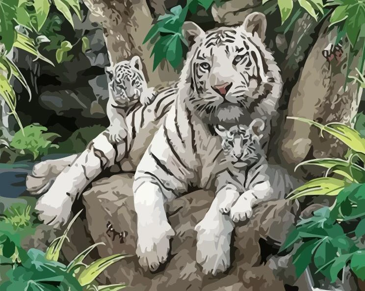 SZHC1505 HUACAN живопись по номерам тигр животные ручная роспись наборы Рисование холст картины украшение дома DIY подарок - Цвет: SZHC1505