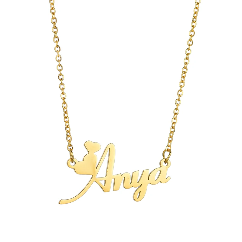 UZone колье с заказным именем из нержавеющей стали Заказная кличка ожерелье s для женщин Персонализированные ювелирные изделия - Окраска металла: necklace