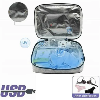 

Hot Portable UV Bag LED UVC Light Bag USB UV Cleaning Box for Travel Face Covers Phones Cleaning MVI-ing