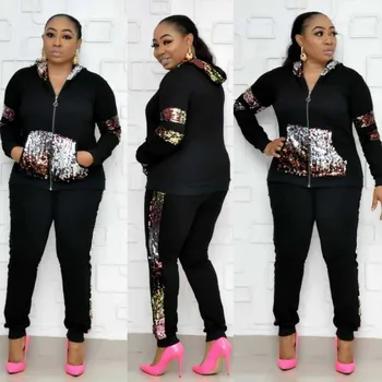 

2020 African Sets For Women New Sequined African Elastic Bazin Baggy Pants Rock Style Dashiki Long Sleeve Famous Suit For Lady