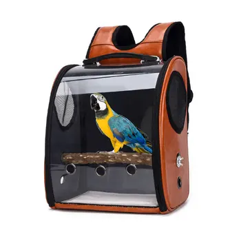 

Transparent Bird Double Shoulder Carrying Bag With Tree Stand Breathable Bird Backpack for Parrot Outdoor Travel Bag Products